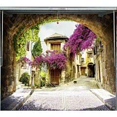 Garagentorplane Mediterraner Hinterhof
