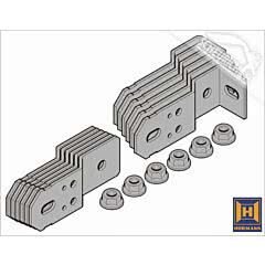 Hörmann Element mit Eckzarge für Montage in der Leibung/Element mit Eckzarge für Montage über die Mauerecke und den Einbau in Wände aus Mauerwerk, geputzt, Befestigungslaschen und Futterstücke, 16 Laschen