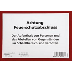 Hekatron Hinweisschild "Achtung Feuerschutzabschluss"
