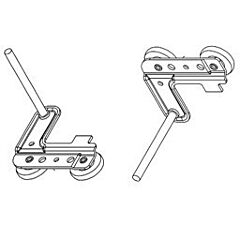 Normstahl Bodenlaufrollen Set links+rechts