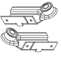 8 - Rollenhalter Mittelsection, paarweise rechts und links, ohne Rolle für Normstahl Deckensektionaltor G60 ab Baujahr 02/2007 und G30 von Baujahr 08/2003 bis 01/2007