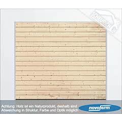Novoferm NovoPort Holz- Sektionaltor Typ iso 45, Nordische Fichte unbehandelt, waagerechte kleine Sicke (S-Sicke), Modell London, bis 5000 mm Breite 