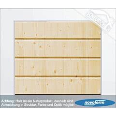Novoferm NovoPort Holz- Sektionaltor Typ iso 45, Großlamelle (L-Sicke), Nordische Fichte unbehandelt, Modell Stockholm, bis 5000 mm Breite (Tore)