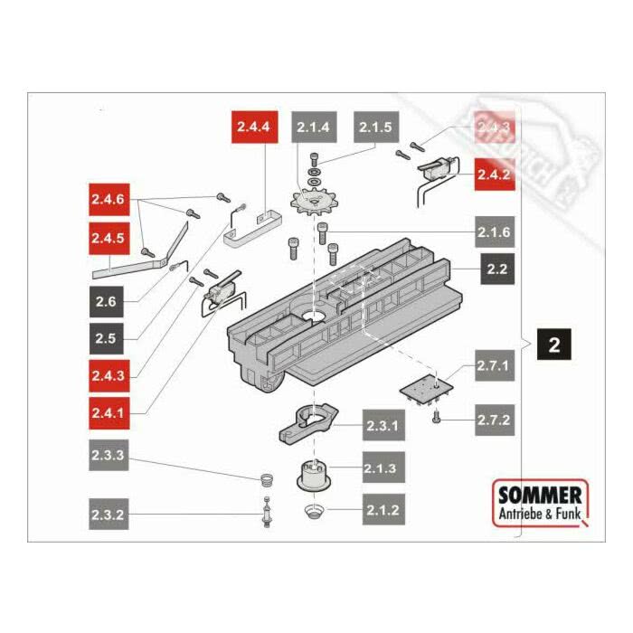 Sommer Garagentorantrieb Duo Vision 800 mit Schiene