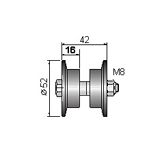 2 - Laufrolle Nr.7 für Normstahl Schwingtor SWT bis 3000 mm Breite ab Baujahr 1973
