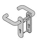 Hörmann Feuerschutz-Drückergarnitur Typ D-110 Kurzschild in Kunststoff-schwarz