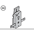 Hörmann Schloss N80/F80/Schlupftür-Tor oder EcoStar für Profil-Halbzylinder Tagesverriegelung, federnde Stangen mit Anschraubbrücke