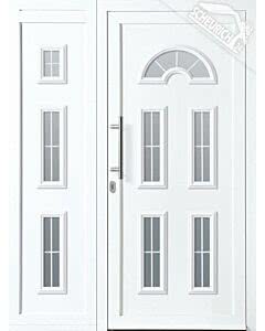 Gealan Kunststoff Haustüre KT74 Modell Nr. 12, Bild zeigt Türe mit Seitenteil. Seitenteil gegen Mehrpreis erhältlich.