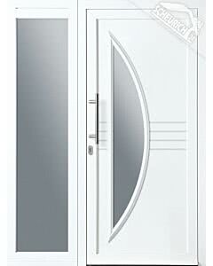 Gealan Kunststoff Haustüre KT74 Modell Nr. 11, Bild zeigt Türe mit Seitenteil. Seitenteil gegen Mehrpreis erhältlich.
