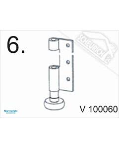 6 - Scharnierteil mit Rolle für Normstahl Seitensektionaltor SST Mittelsektion bis Baujahr 04/1996