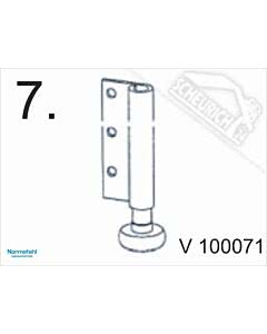 7 - Randscharnier mit Rolle für Normstahl Seitensektionaltor SST Schloss- und Endsektion bis Baujahr 04/1996