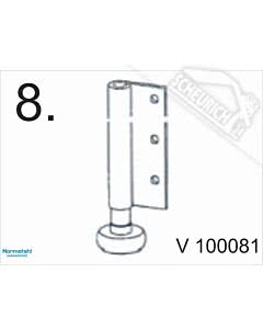 8 - Randscharnier mit Rolle für Normstahl Seitensektionaltor SST Schloss- und Endsektion bis Baujahr 04/1996
