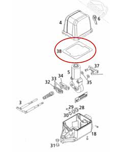 38 - Dichtung für Haube für Normstahl Elegant 200 Drehtorantrieb 