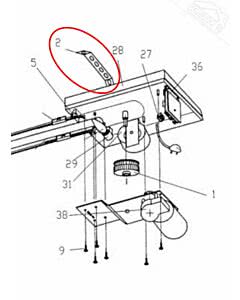 2 - Lochband für Normstahl Tandem, Mono Garagentorantrieb