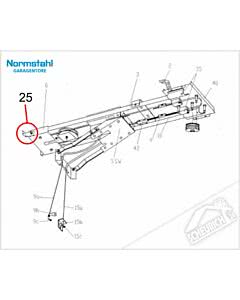 25 - Aufhängewinkel für Sturzbefestigung für Normstahl Tandem Garagentorantrieb