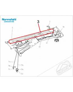 3 - Führungsrohr verschraubt für Normstahl Tandem Garagentorantrieb 