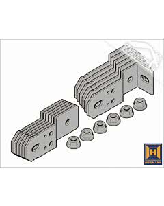 Hörmann Element mit Eckzarge für Montage in der Leibung/Element mit Eckzarge für Montage über die Mauerecke und den Einbau in Wände aus Mauerwerk, geputzt, Befestigungslaschen und Futterstücke, 12 Laschen