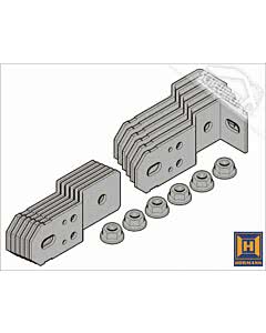 Hörmann Element mit Eckzarge für Montage in der Leibung/Element mit Eckzarge für Montage über die Mauerecke und den Einbau in Wände aus Mauerwerk, geputzt, Befestigungslaschen und Futterstücke, 16 Laschen