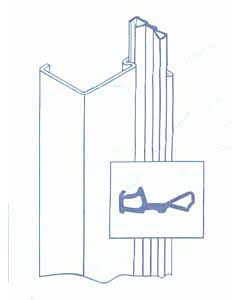 Novoferm Zargendichtung, für rechts-/links verwendbare Türen, H8-5-T30-1-Türen/MZ-1-Türen, Länge 6,20 m