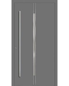 Aluminium Haustüre Klauke S0004 in flügelüberdeckend, RAL 9007 Feinstruktur
