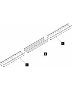 1. & 2. C-Schiene, komplett, für marathon, Bew.-Hub 2600mm, 1x Überschubteil 500mm + 2x C-Schiene 1602mm