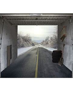 Garagentorplane Winter Road