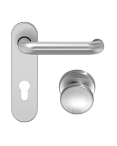 ECO Drückergarnitur D-110 Kurzschild mit OGL Click mit K-130 Türknopf, 9 mm FS ER PZ 72 mm