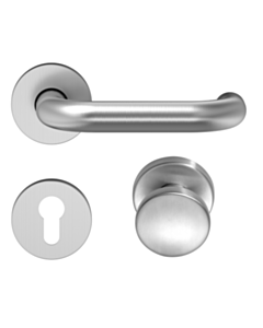 ECO Wechselgarnitur D-110 Rundrosette mit OGL Click mit K-130 Türknopf Rundrosette, 9 mm FS ER PZ