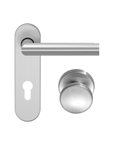 ECO Drückergarnitur D-310 Kurzschild mit OGL Click mit K-130 Türknopf, 9 mm FS ER PZ 72 mm