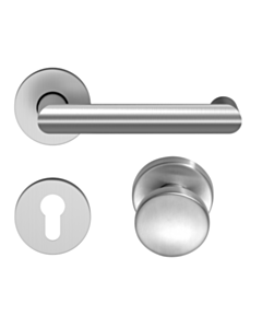 ECO Drückergarnitur D-330 Rundrosette mit OGL Click mit K-130 Türknopf, 9 mm FS ER PZ
