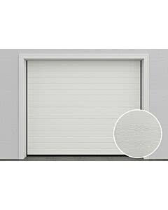 DoorHan Deutschland Sektionaltor DIY, D-Line, Woodgrain, RAL 9010 - Reinweiß