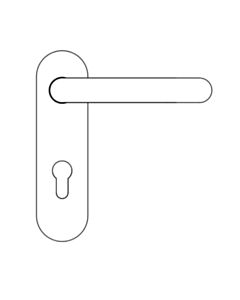 ECO Drückergarnitur D-110 Kurzschild mit OGL Click, 9 mm FS Ku PZ 72 mm für Panikschlösser
