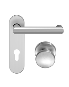 ECO Wechselgarnitur D-330 Kurzschild mit OGL Click mit K-130 Türknopf, 9 mm FS ER PZ 72 mm