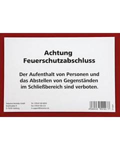 Hekatron Hinweisschild "Achtung Feuerschutzabschluss"