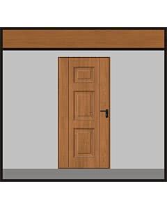 Hörmann Garagen-Nebentüre Motiv 971, Golden Oak, Eckzarge, ansichtsgleich zu Hörmann Schwingtoren aus Stahl