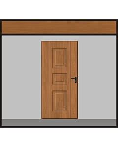 Hörmann Garagen-Nebentüre Motiv 975, Golden Oak, Eckzarge, ansichtsgleich zu Hörmann Schwingtoren aus Stahl