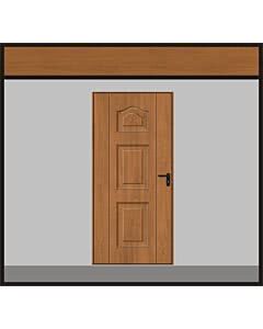Hörmann Garagen-Nebentüre Motiv 977, Golden Oak, Eckzarge, ansichtsgleich zu Hörmann Schwingtoren aus Stahl