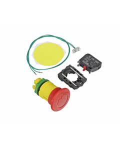 Marantec Einbau-Drucktaster "Not-Aus/Not-Halt", Roter Pilz 40 mm mit Drehentriegelung und Aufkleber "Gelber Kreis", 1 Öffner, 22 mm, Vorgänger: 99868