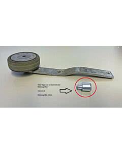 Rundum Meir Tragerolle (Ø: 75 mm), vorgerichtet für Bügel, inkl. Schraube, Mutter und Distanzbuchse 16 mm