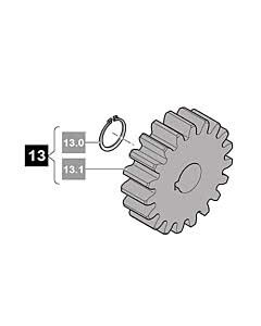 13. Sommer Zahnrad, Modul 4, 19 Zähne inkl. Springring, RUNner