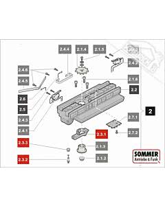 2.3 Sommer Laufwagenentriegelung komplett mit Pos. sprint 550 S, SL (TORANTRIEBE)