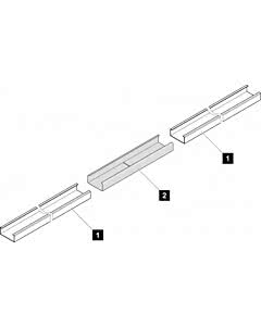 1. & 2. C-Schiene, komplett, für marathon, Bew.-Hub 2600mm, 1x Überschubteil 500mm + 2x C-Schiene 1602mm