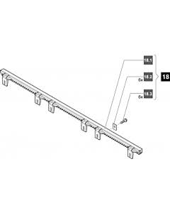 18. Sommer Zahnstange (Kunststoff) 1m, incl. Befestigungsmaterial, starglider 300 E