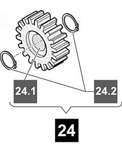 24. Sommer Zahnrad für SM 40 T und SM 40, incl. Seegerring, starglider 300/E