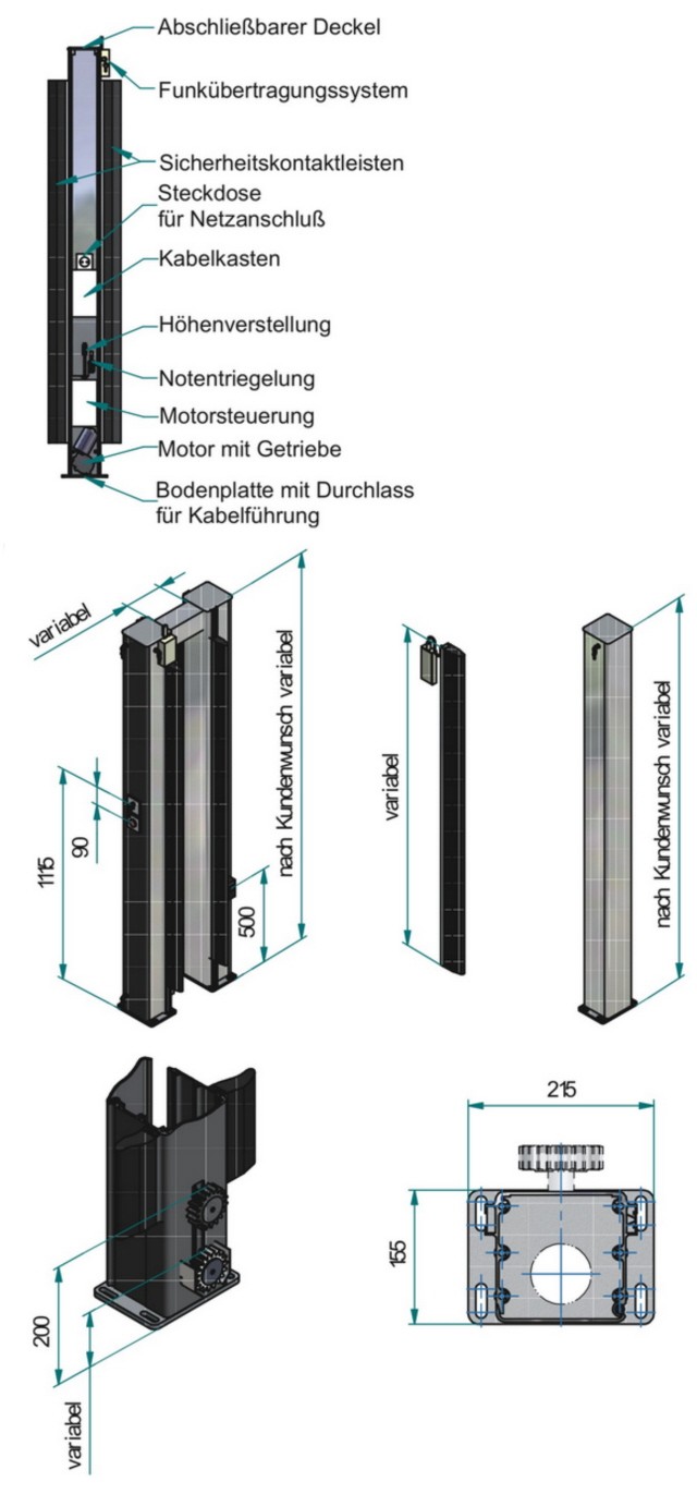 BelFox Antriebsportal für Schiebetore technische Daten