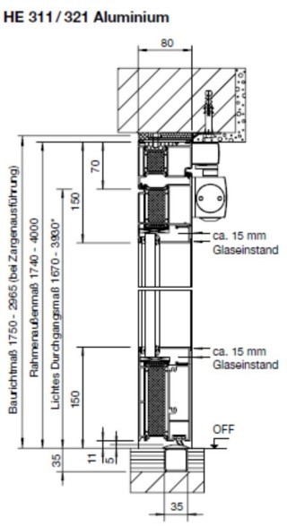 Hörmann HE 321 Aluminium Einbaumaße