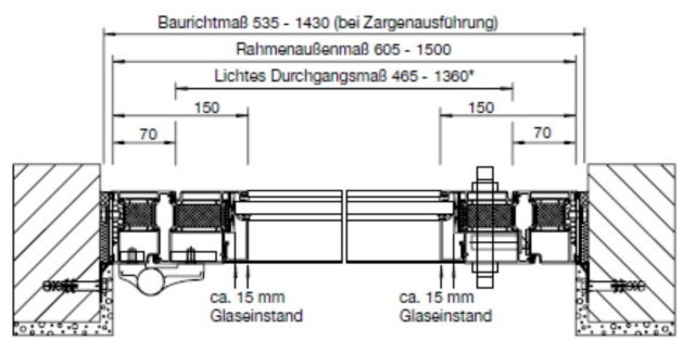 Hörmann HE 311 Aluminium Einbaumaße