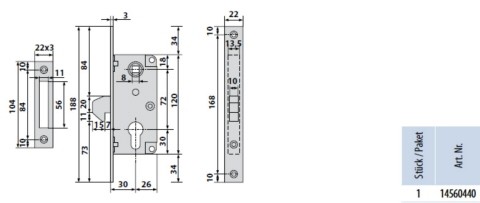 Tousek Hakenschloss inkl. Verriegelungsbeschlag Aufbau